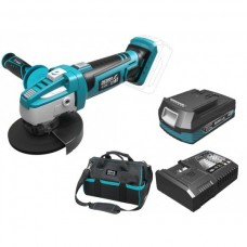 Dedra Set Polizor unghiular 125 mm cu acumulator Li-Ion 18V 2.0Ah incarcator rapid 125W si geanta de transport